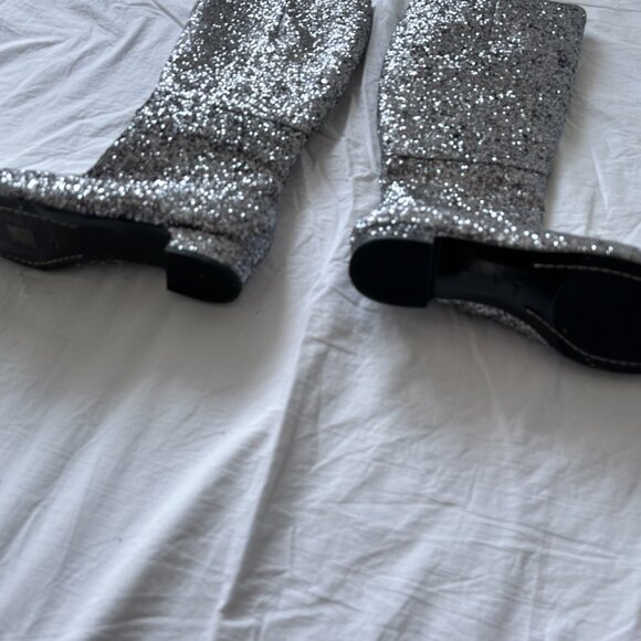 Boden Leather Knee High Glittered Boots - Picture 3 of 3